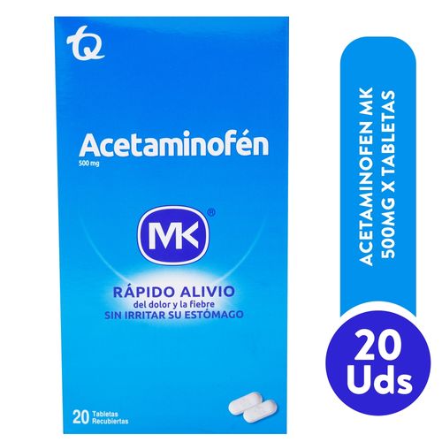 Acetaminofen Mk 500mg X 20 Tabletasea