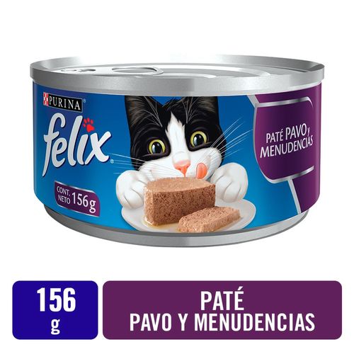 Alimento húmedo para Gatos Felix Paté Pavo y Menudencias - 156 g