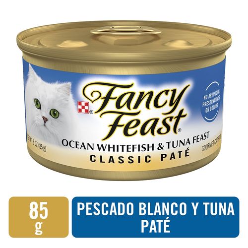 Alimento húmedo para gato Fancy Feast Paté sabor pescado blanco y atún - 85 g