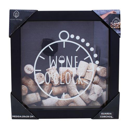 Caja decorativa Home Trends guarda corchos negra