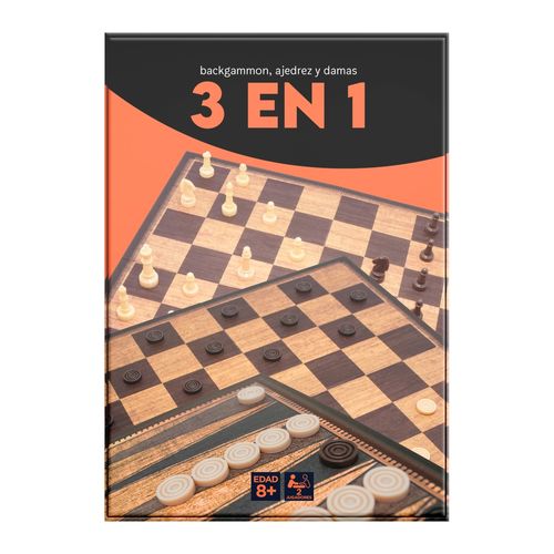 Set Novelty de juegos 3 en 1 ajedrez damas y backgammon