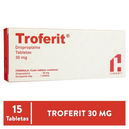 Troferit 30 Mg, Precio indicado por unidad