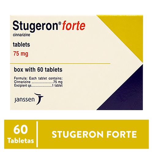 Antivertiginoso Stugeron Forte 75 Mg, Precio indicado por unidad