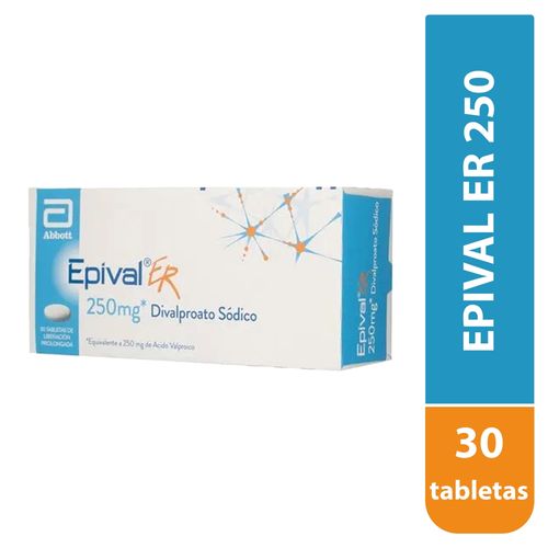 Epival ER 250 mg caja 30 comprimidos - Precio indicado por caja