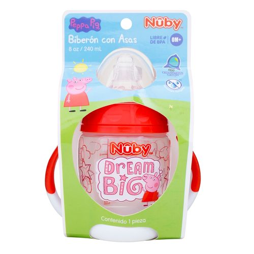 Biberon Con Asas Nuby 8oz Peppa Pig