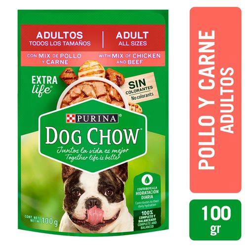 Alimento húmedo para perro Purina Dog Chow todos los tamaños con pollo y carne - 100 g