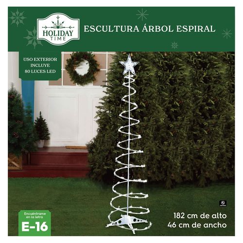 Árbol Holiday Time Iluminado espiral - 182 cm