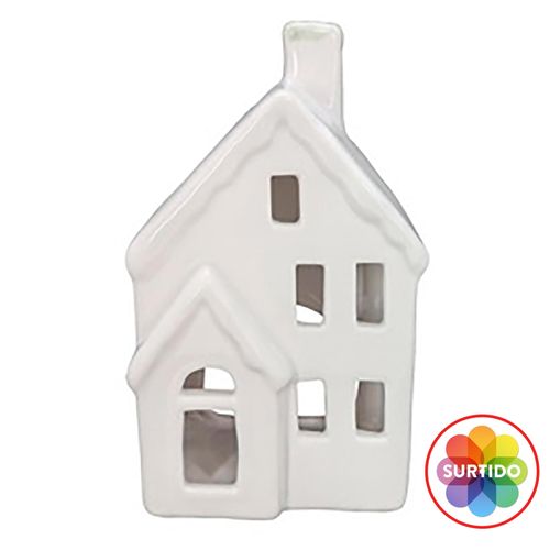Portavela Casita Rojo O Blanco 15cm