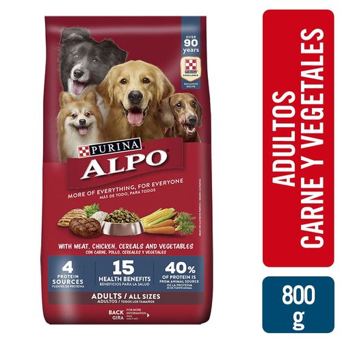 Alimento  para perros Purina Alpo Adultos con carne, pollo, cereales y vegetales - 800 g