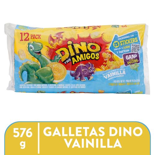 Galletas Dino, vainilla -12 paquetes