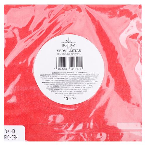 Servilletas Holiday Time premium 33 x 33 cm - 10 Pzas