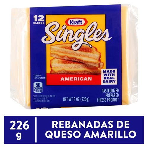 Queso Kreft tipo americano en rebanadas 12 Uds - 226 g