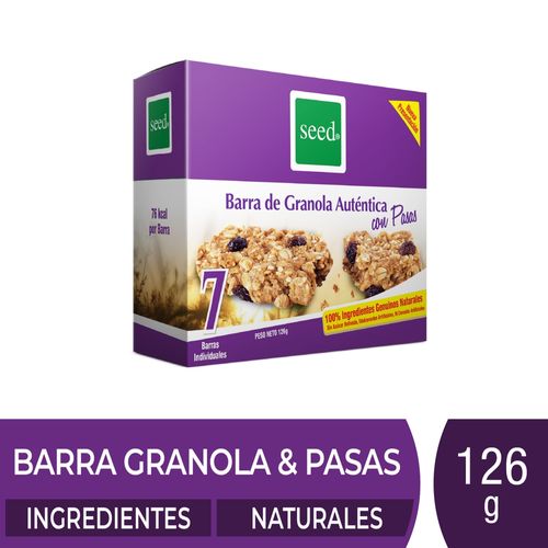Barra de Granola Seed con Pasas 7 Uds - 126 g