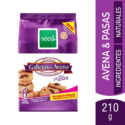 Galletas de Avena Seed con Pasas 6 paquetes - 210 g