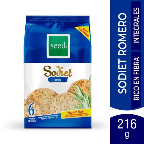 Galletas Sodiet Seed Romero 6 Paquetes Individuales - 216 g