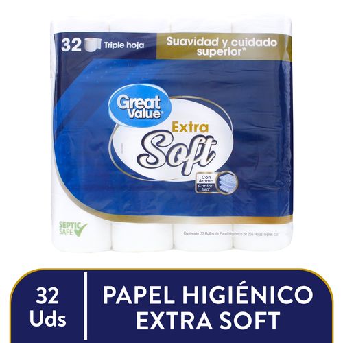 Papel Higiénico Great Value 3 PLY - 32 Rollos