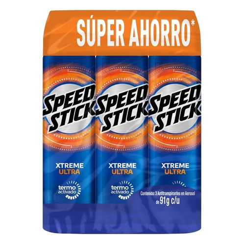 Desodorante Antitranspirante Speed Stick 24/7 Xtreme Ultra Aerosol 91 g 3 Pack
