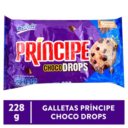 Galleta Príncipe Choco Drops 6 pack - 228 g